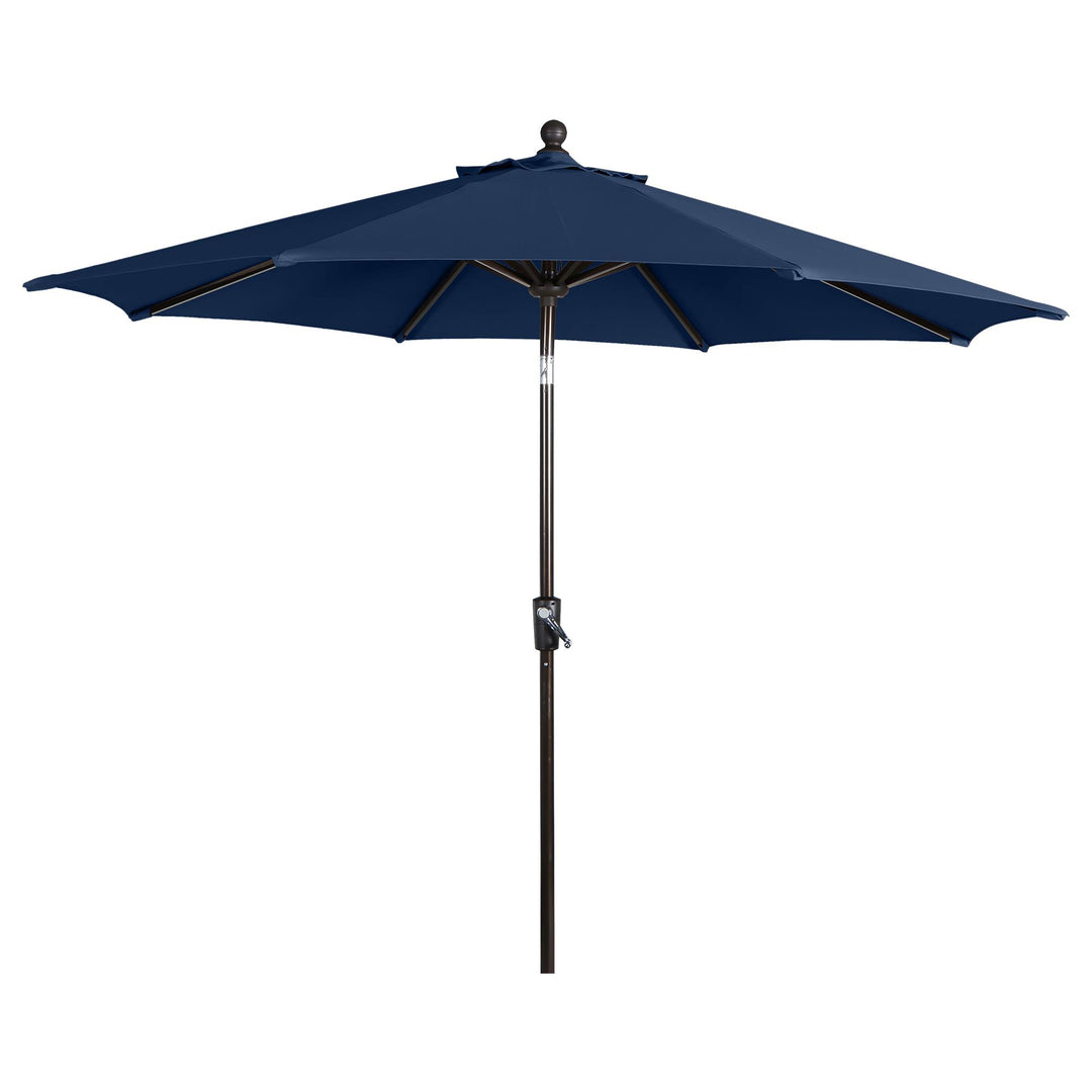 Palma 2 Tier Vented Patio Umbrella with Push Button Tilt and Crank UV Protection - Navy - 9’