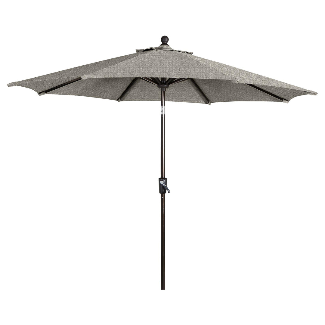 2 Tier Vented Patio Umbrella with Push Button Tilt and Crank UV Protection - Beige - 9’