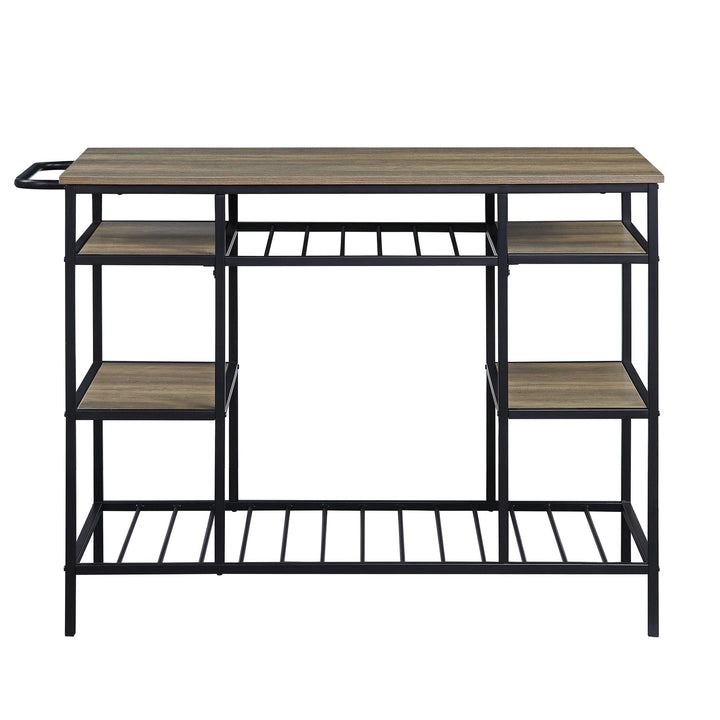 Lona Kitchen Island with 6 Shelves and Metal Frame  -  N/A