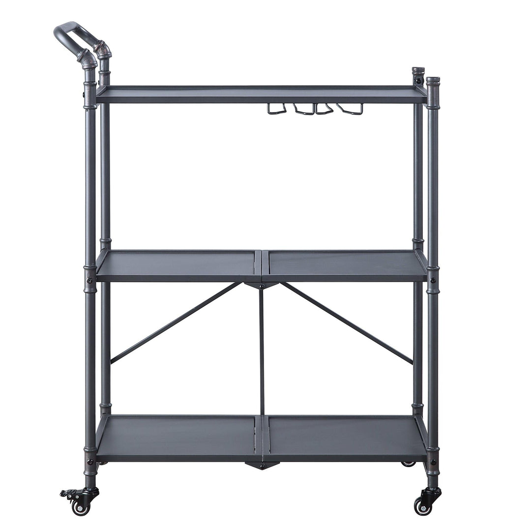 Cordelia Folding Serving Cart with 3 Tier Shelf  -  N/A