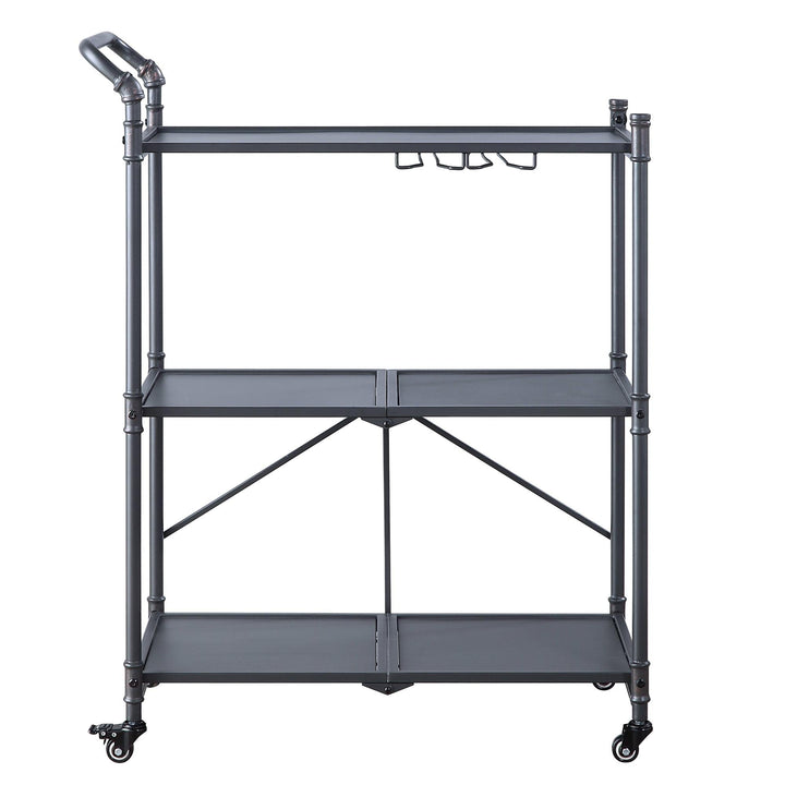 Cordelia Folding Serving Cart with 3 Tier Shelf  -  N/A
