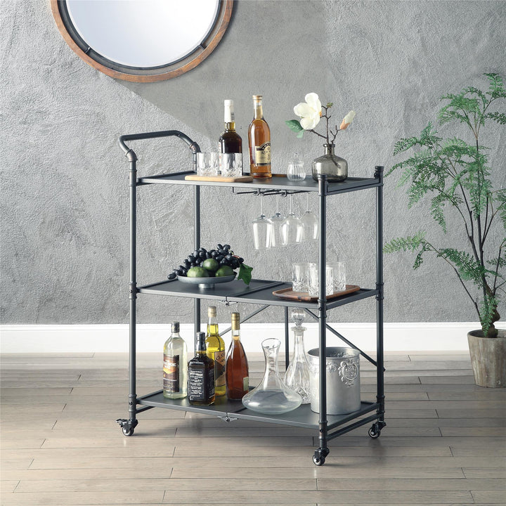 3-tiered folding cart for serving purposes -  N/A