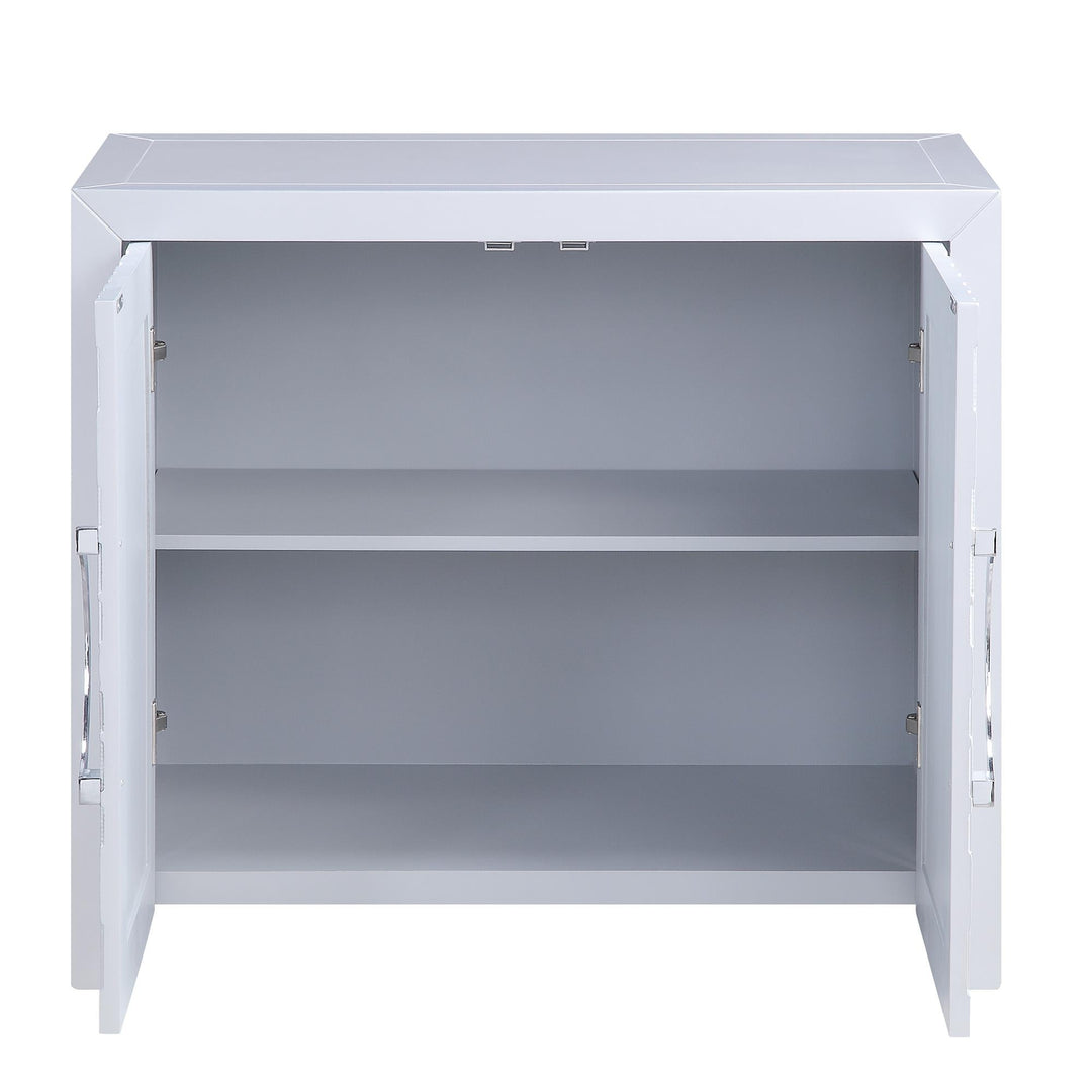 Pattern 2 Doors Front Console Table - White