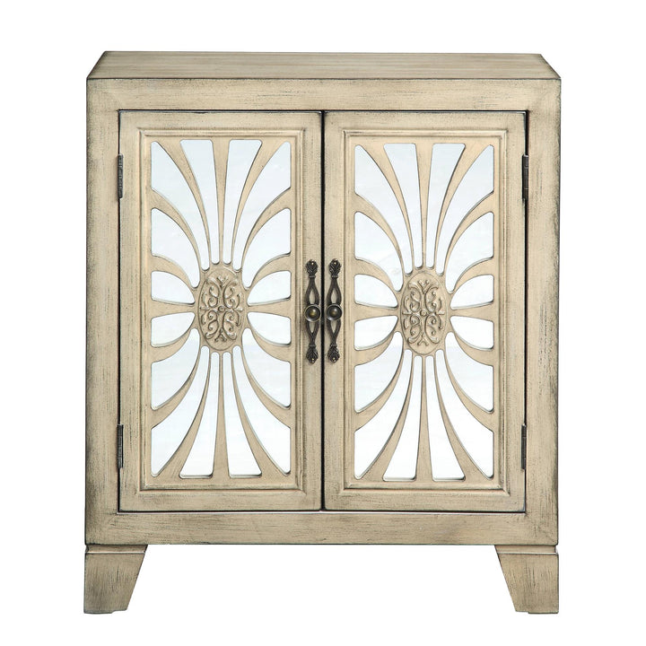Nalani Storage Console Table with Pattern Mirror Front Doors  -  N/A