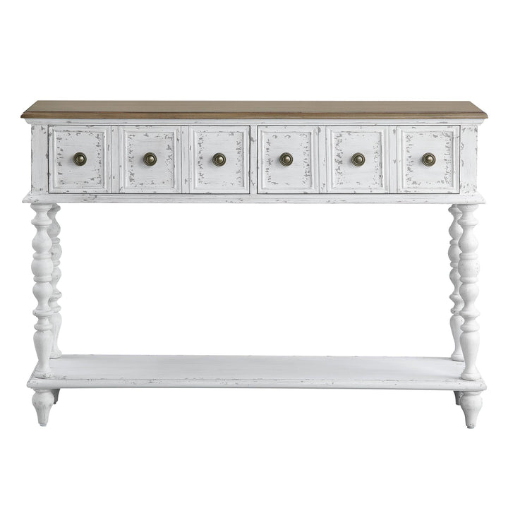Bence Wooden Console Table with 2 Drawers - Antique White