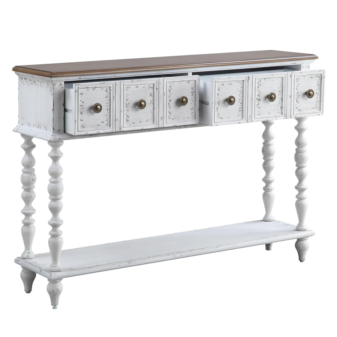 Stylish Wooden Console Table with 2 Drawers - Antique White