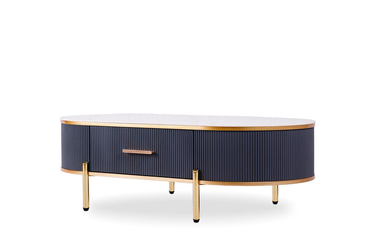 Contemporary white stone coffee table ideas -  White / Grey