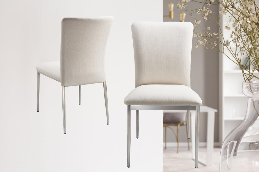 Lucia faux leather dining chairs set -  White