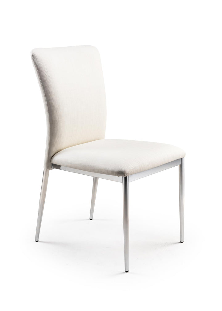 European textured chairs with chrome legs -  White
