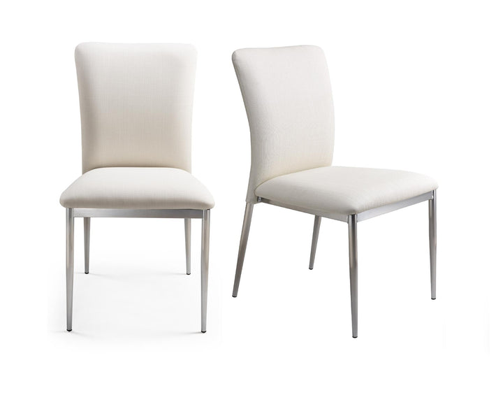 Soft textured faux leather chairs designs -  White