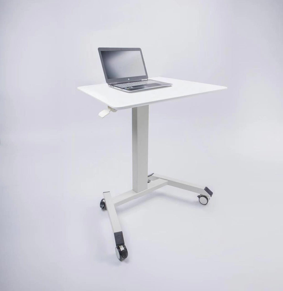 Mobile height-adjusting office desks -  White