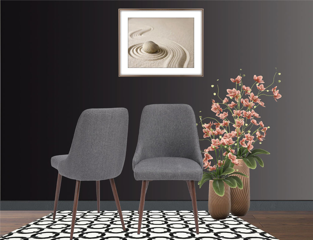 set of 2 Mid-century dining chair - Gray (Solid)
