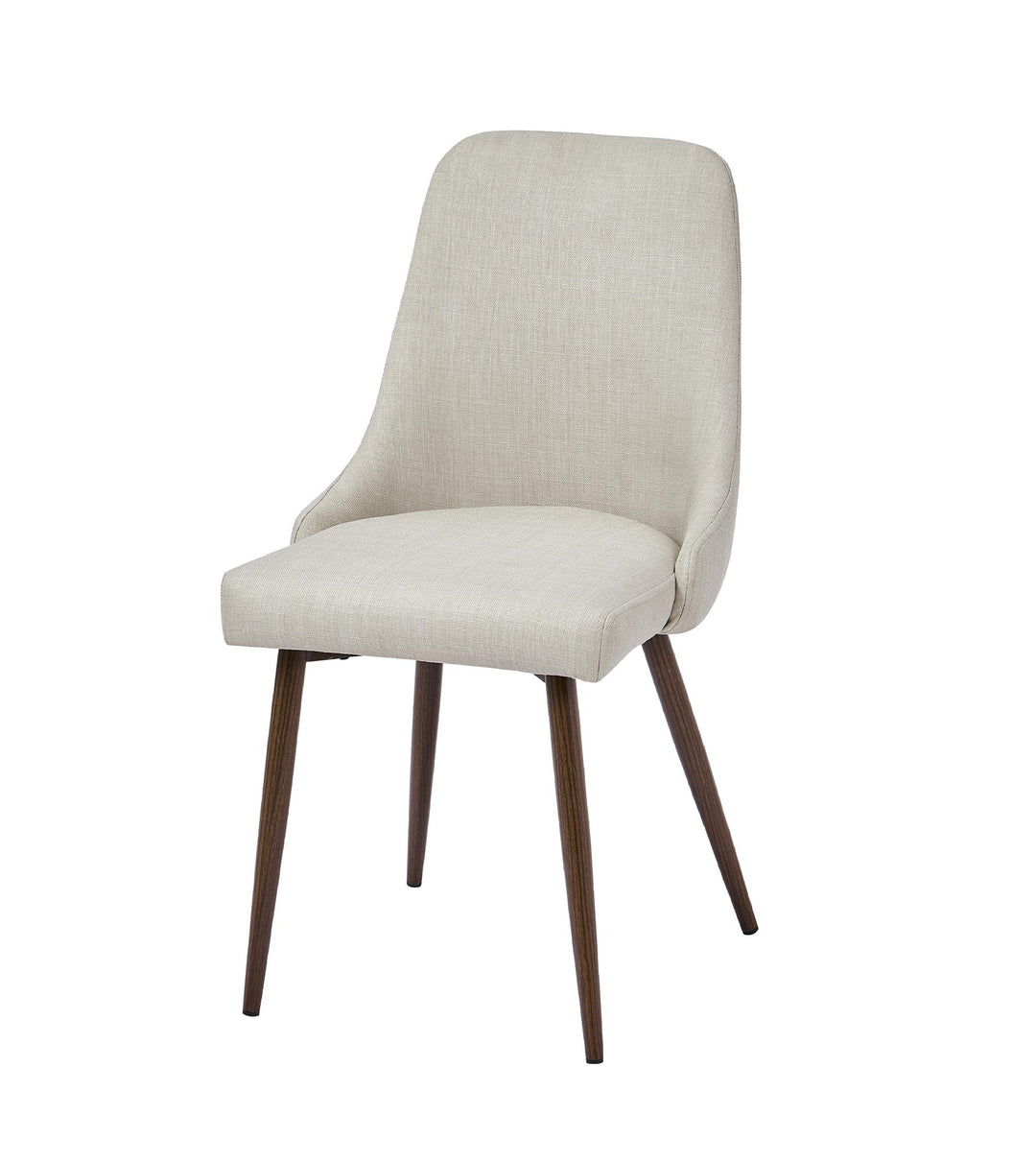 metal wooden printing legs dining chair - Beige