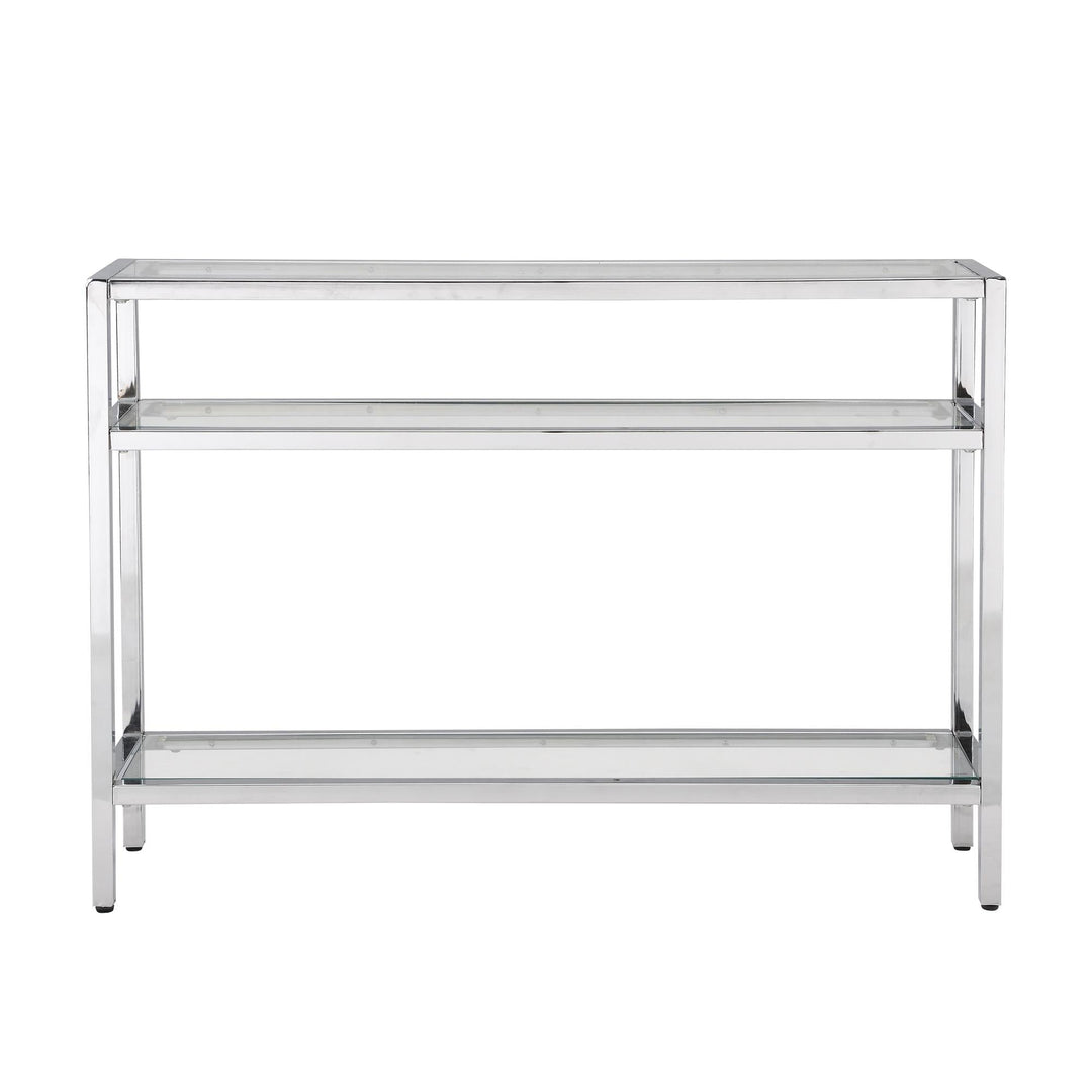 Austin 3 Tier Glass Top Console Table - Chrome