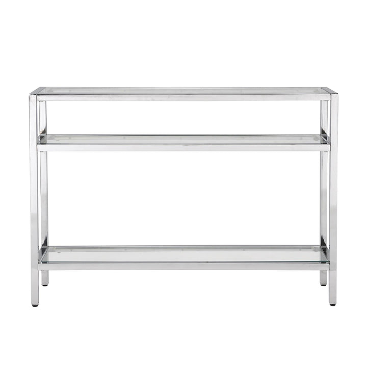 Austin 3 Tier Glass Top Console Table - Chrome