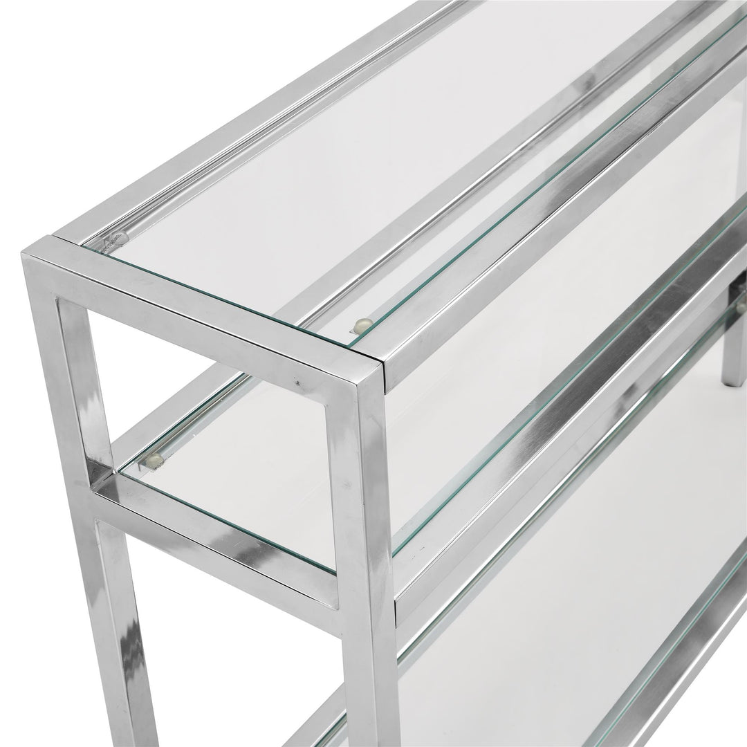 modern 3 tier console table - Chrome