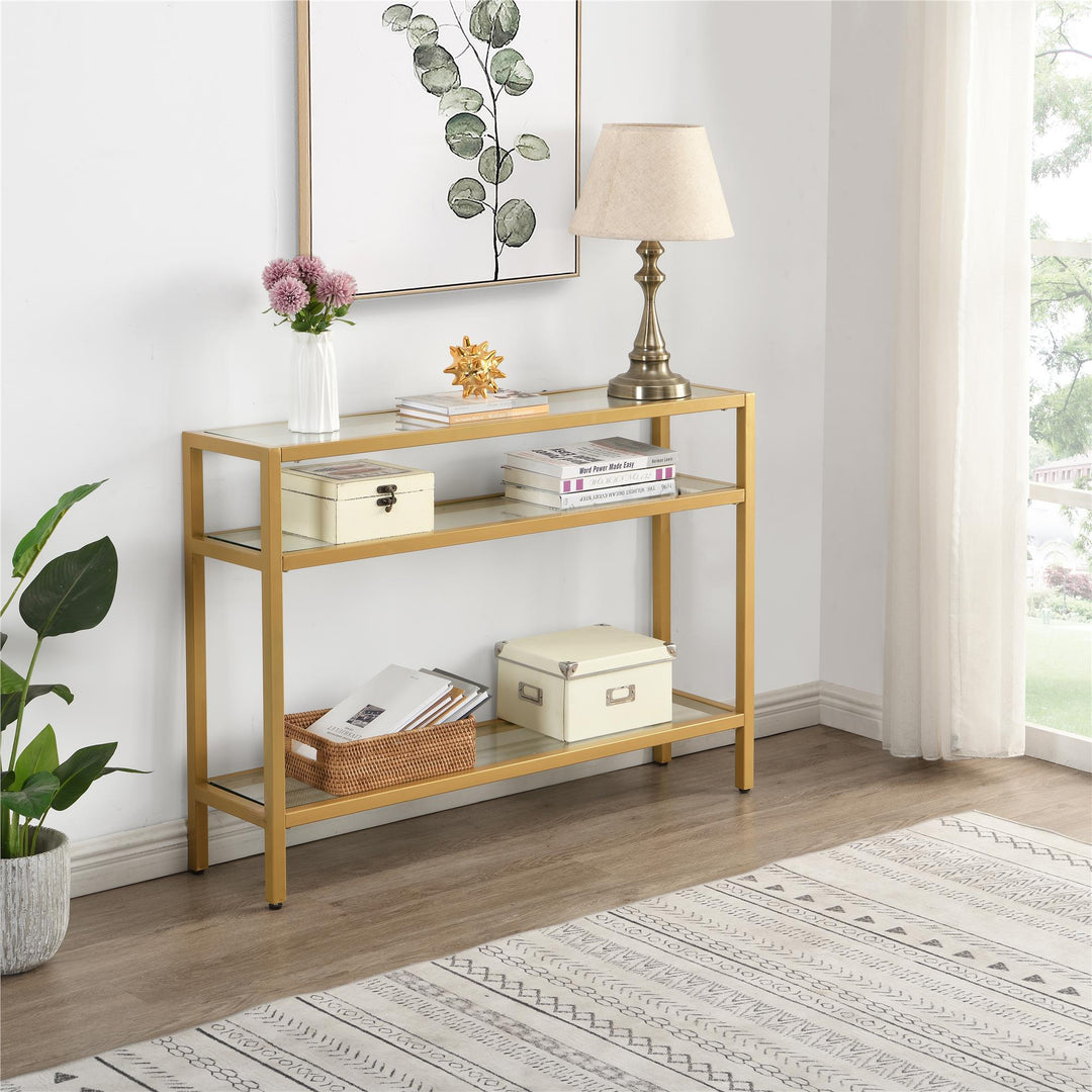 3 tier console table for entryway - Gold