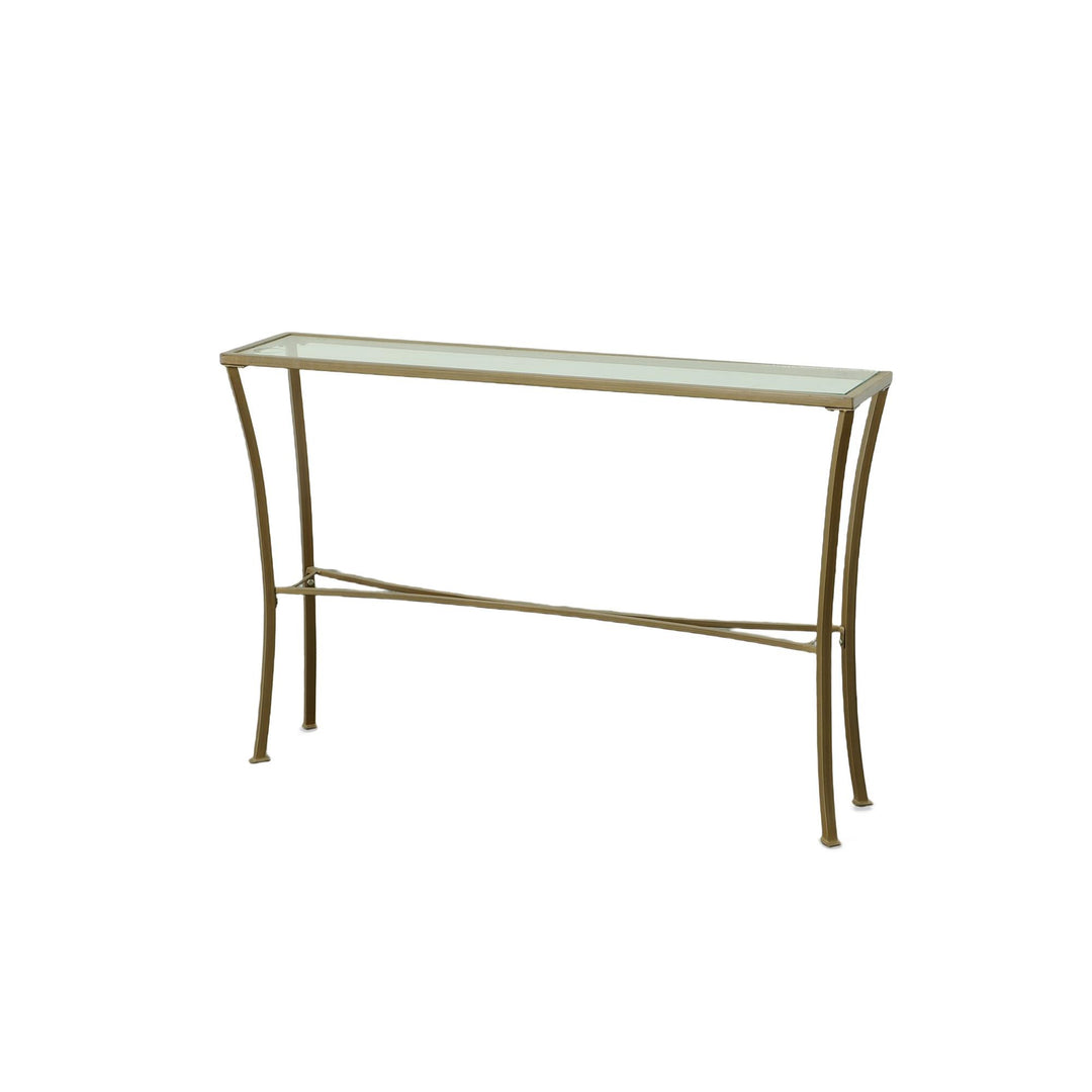 Glass Top Console Table for entryway - Gold