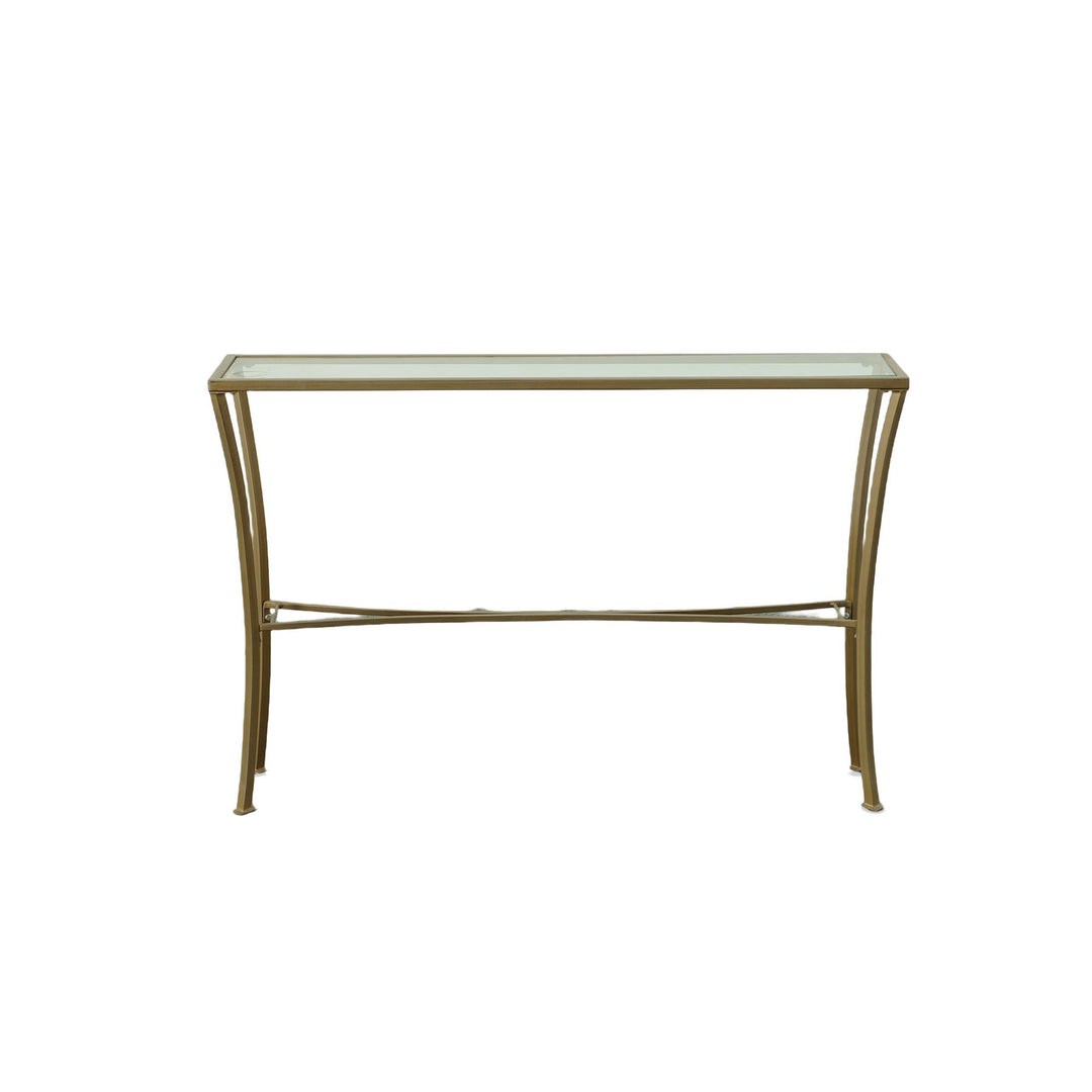 Grace Glass Top Console Table - Gold