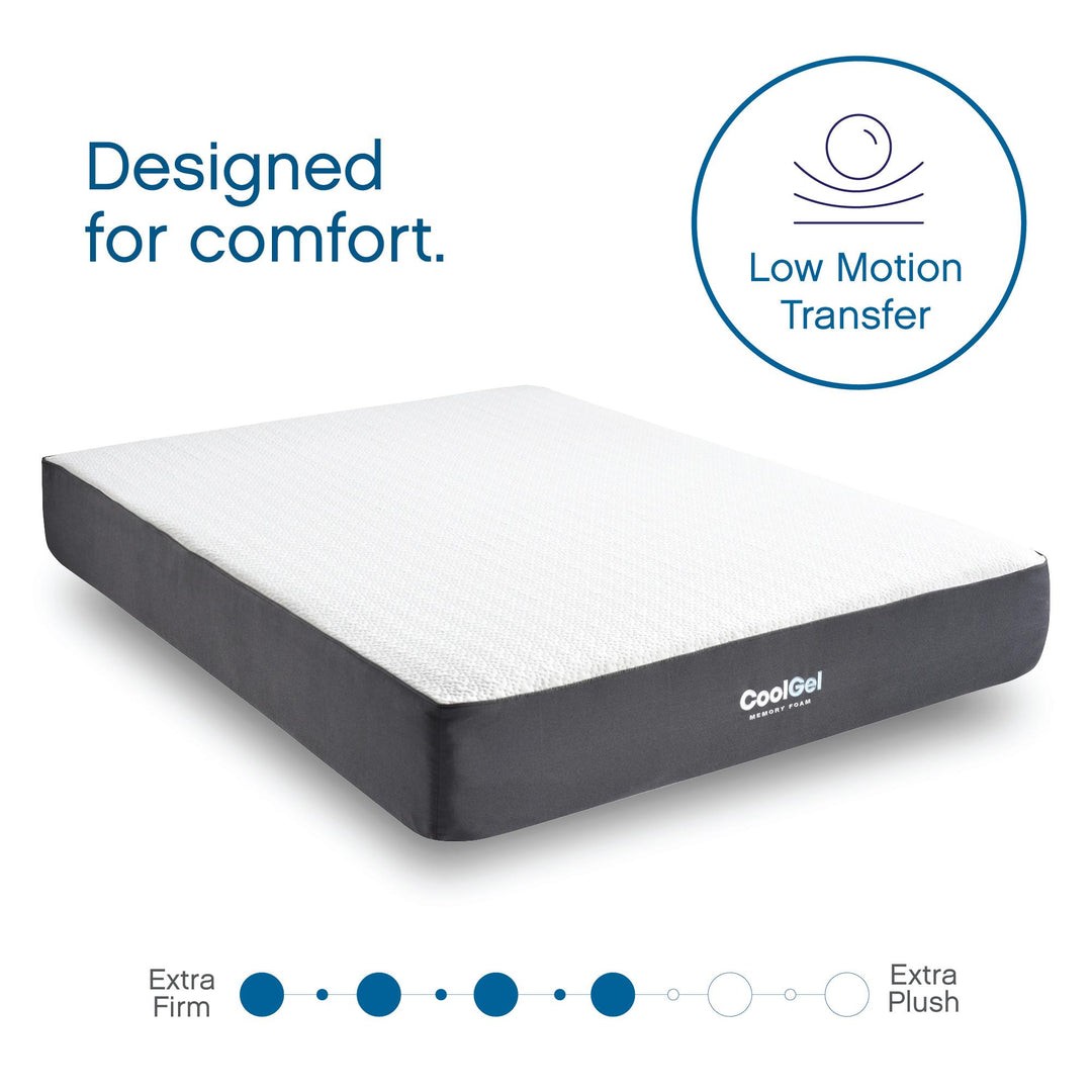 Refreshing gel memory foam mattress 10 inch - White / Grey - Full