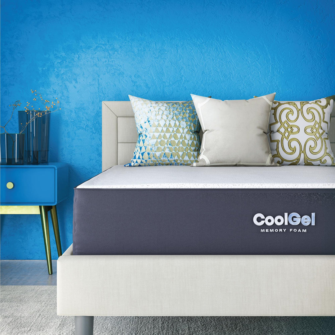 cool gel infused memory foam mattress 10-inch - White / Grey - Twin