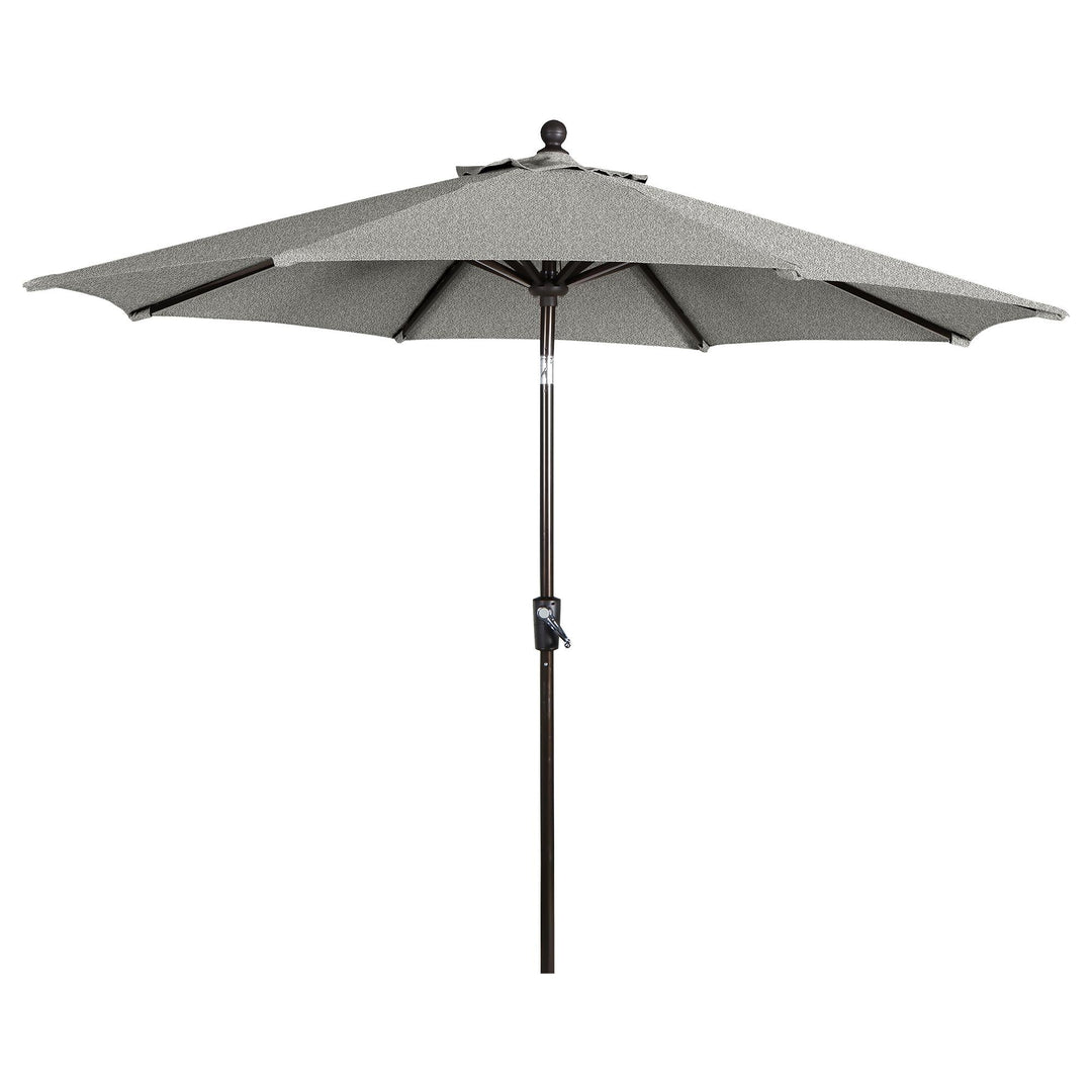 2 Tier Vented Patio Umbrella with Push Button Tilt and Crank UV Protection - Grey - 9’