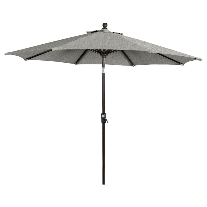 2 Tier Vented Patio Umbrella with Push Button Tilt and Crank UV Protection - Grey - 9’