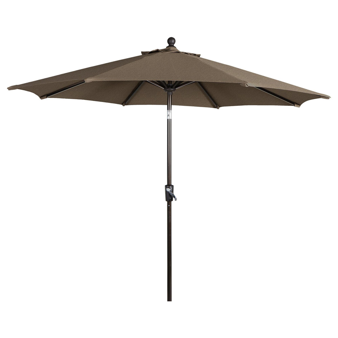 2 Tier Vented Patio Umbrella with Push Button Tilt and Crank UV Protection - Taupe - 9’
