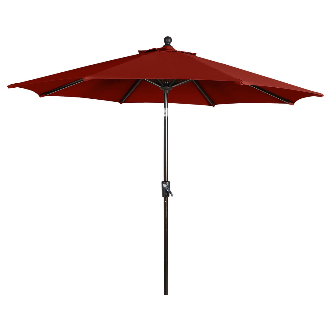2 Tier Vented Patio Umbrella with Push Button Tilt and Crank UV Protection - Red - 9’