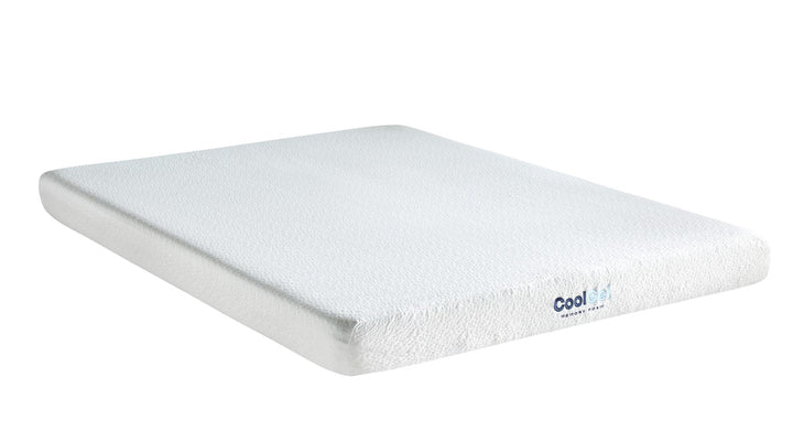 6" Cool Gel Memory Foam 6-Inch Mattress, CertiPUR-US CertifiedWhite - White - Queen
