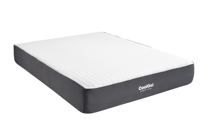 10-inch gel infused memory foam mattress - White / Grey - Twin XL