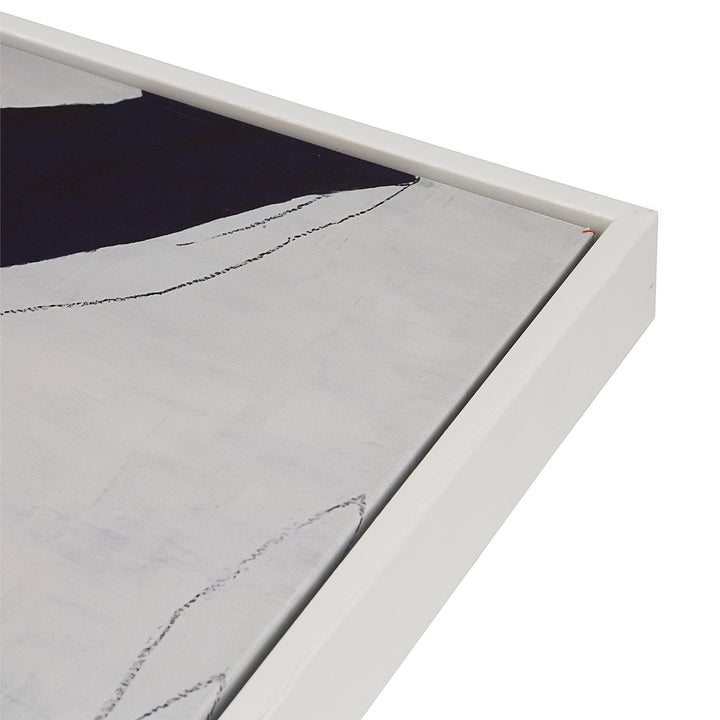 Set of 2 abstract wall art with frame  - Blue - Frame