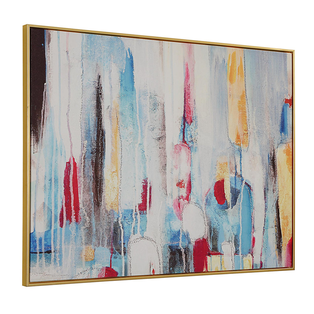 Rainy Forest Abstract Wall Art - Gold - 24" x 32"