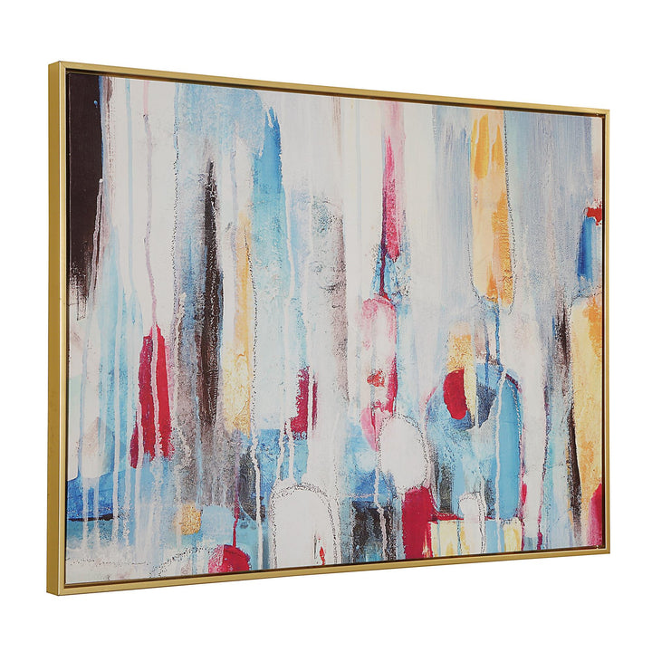 Rainy Forest Abstract Wall Art - Gold - 30" x 39"