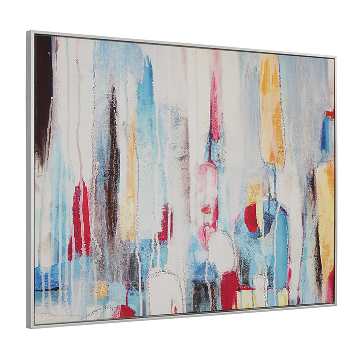 Rainy Forest Abstract Wall Art - Silver - 30" x 39"