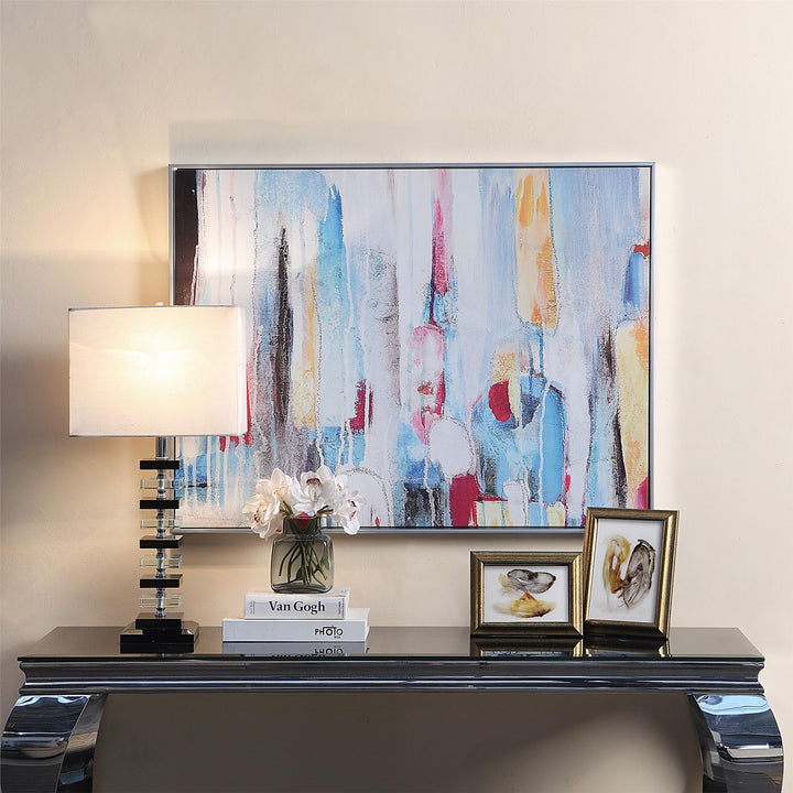 Forest abstract wall art - Silver - 30" x 39"