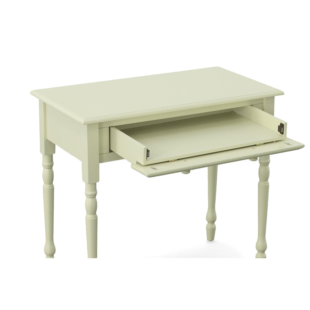 small space writing desk with tray - Ivory