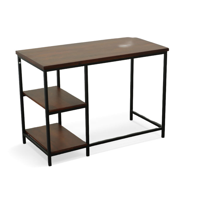 computer desk with 2 open shelves - Chestnut Brown