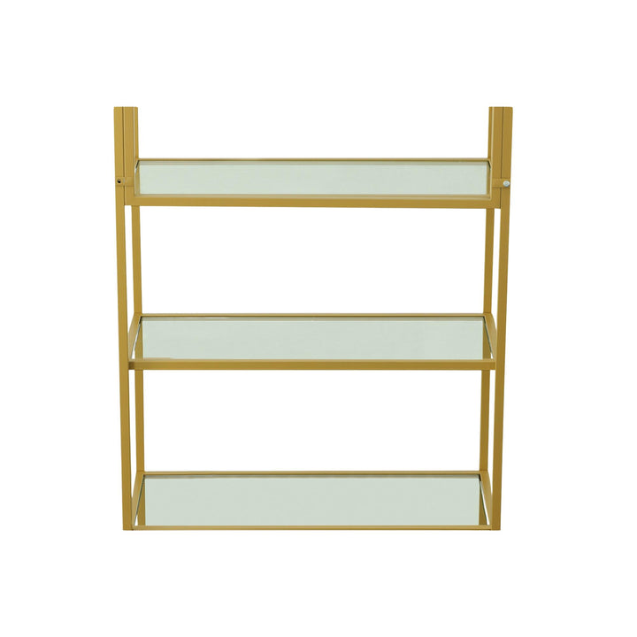 Elegant glass bookshelf with five shelves - Gold