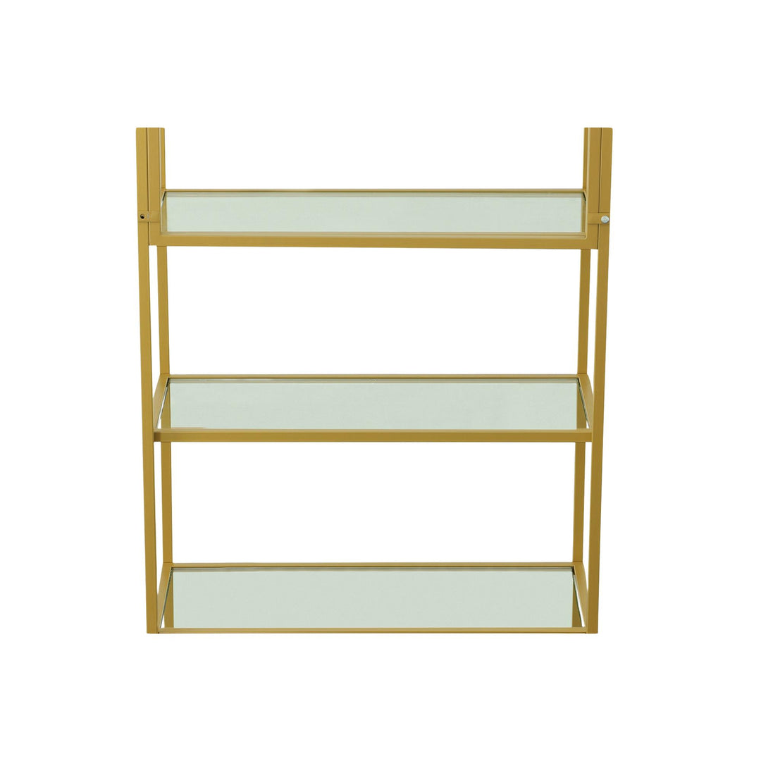 Elegant glass bookshelf with five shelves - Gold