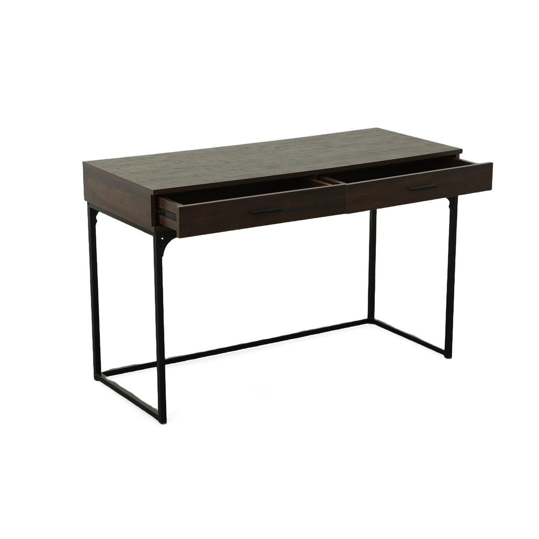 2 drawers Computer Desk with metal base- Elm
