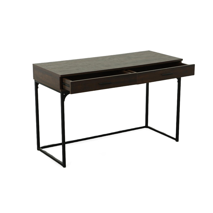 2 drawers Computer Desk with metal base- Elm