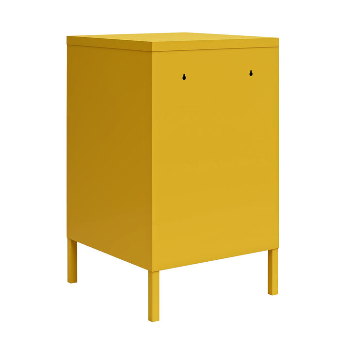 Shadwick 1 Door Metal Locker Style Livingroom End Table - Mustard Yellow