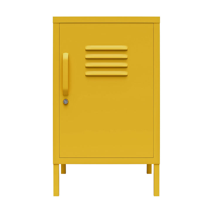 Shadwick 1 Door Metal Locker Style Livingroom End Table - Mustard Yellow