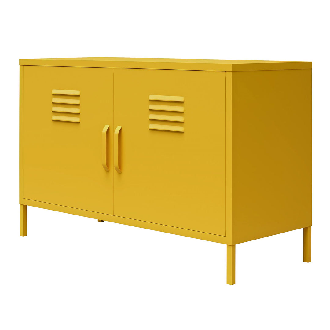 Shadwick 2 Door Wide Metal Locker Accent Storage Cabinet - Mustard Yellow