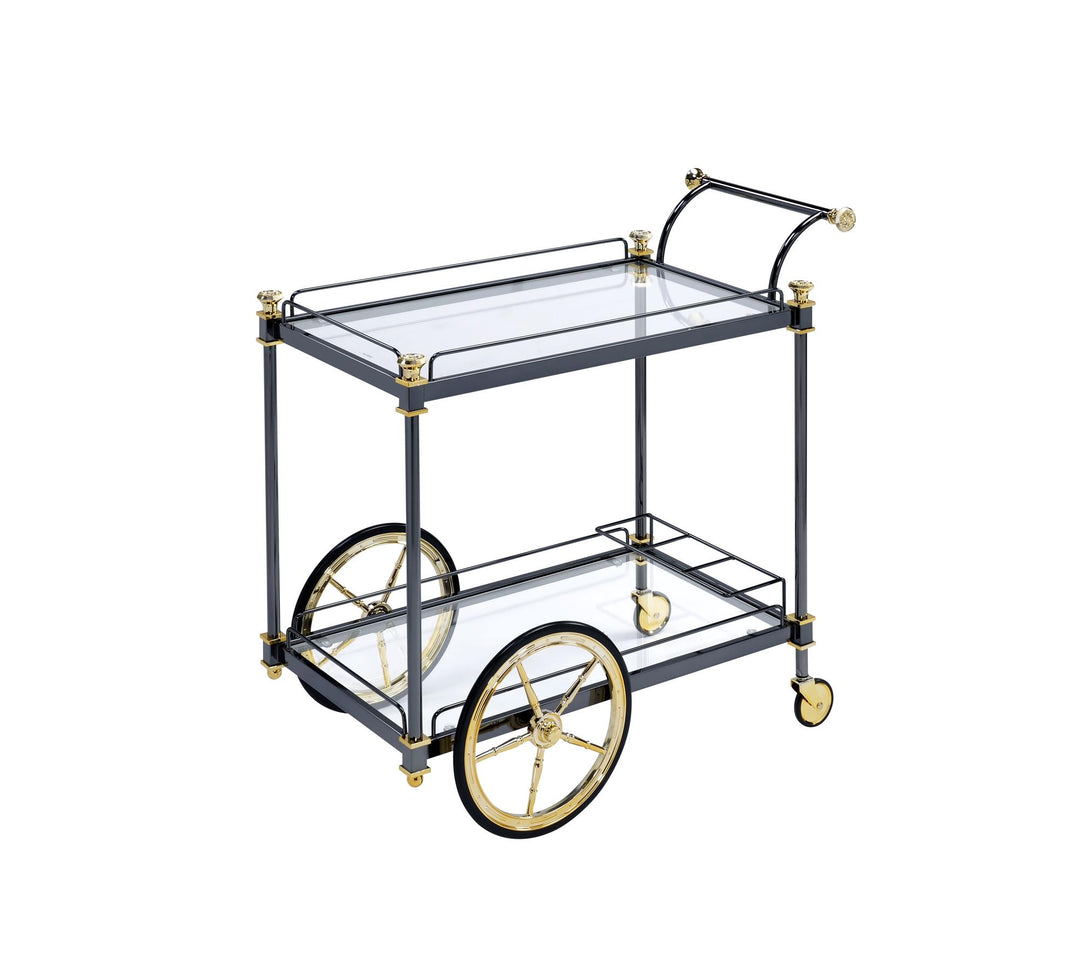 Serve in style with Cyrus cart with wine bottle storage -  Black