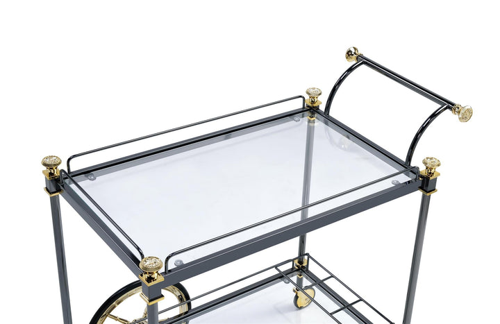 A host's delight: Cyrus cart with wine storage provisions -  Black