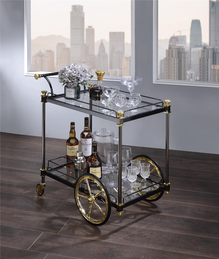 Cyrus 2-tiered cart perfect for wine enthusiasts -  Black