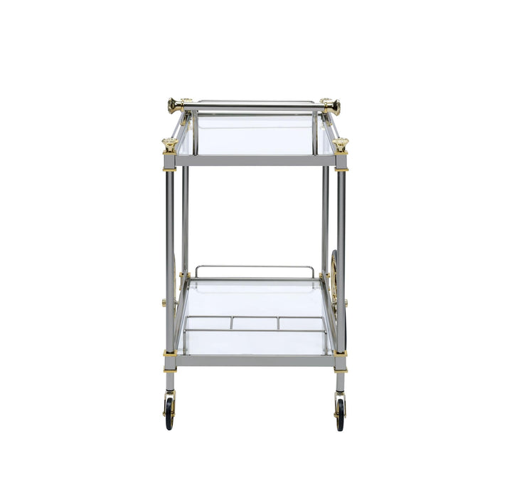 Premium Cyrus serving cart with wine storage -  Silver