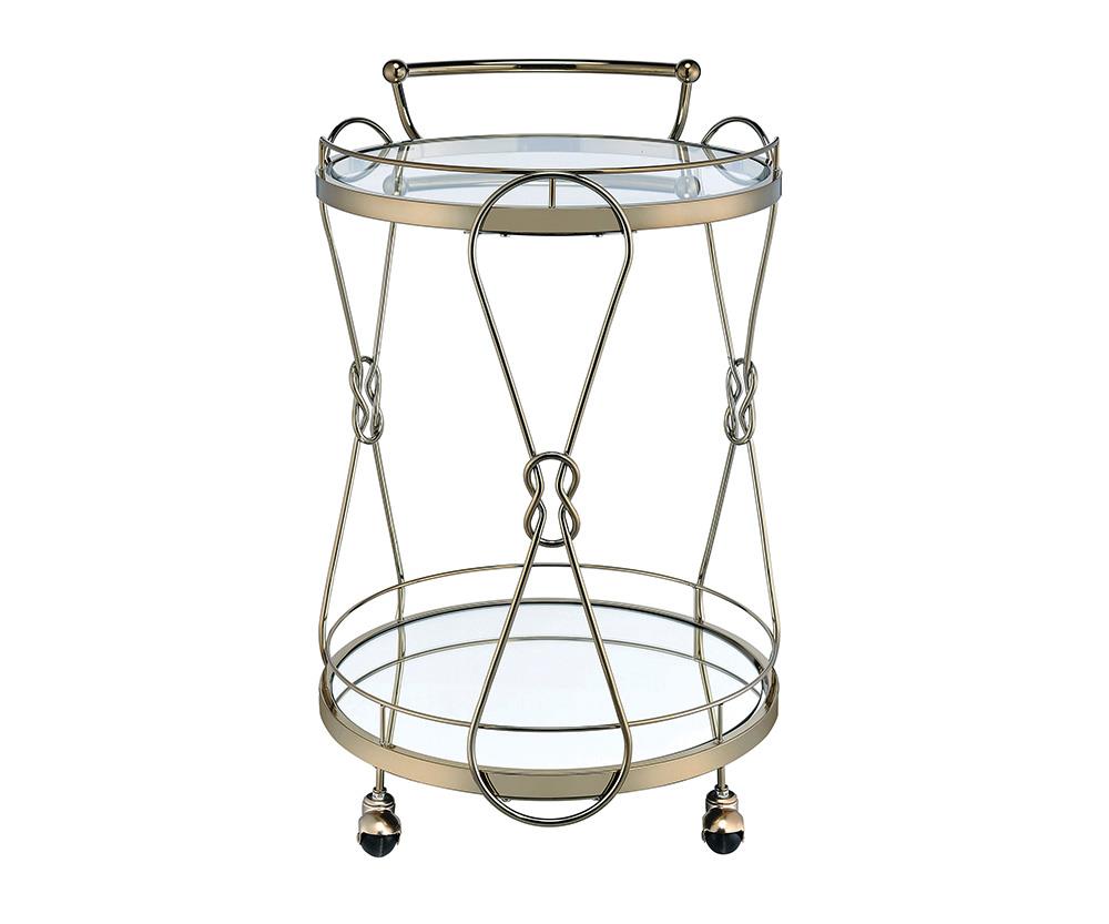 Zekera 2-Tier Decorative Serving Cart - Champagne Gold